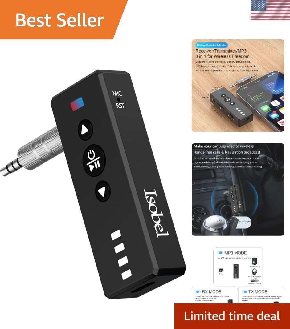 Bluetooth 5.4 3-in-1 Transmitter Receiver - Portable Wireless Audio Adapter