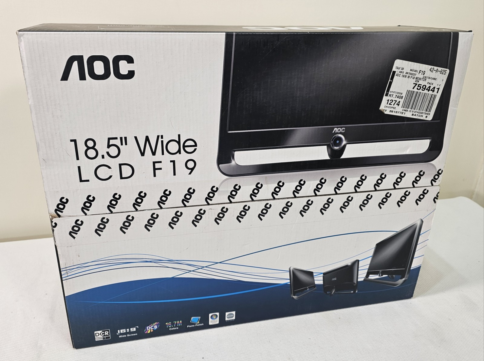 AOC F19 18.5" LCD Monitor 1366x768 - NEW