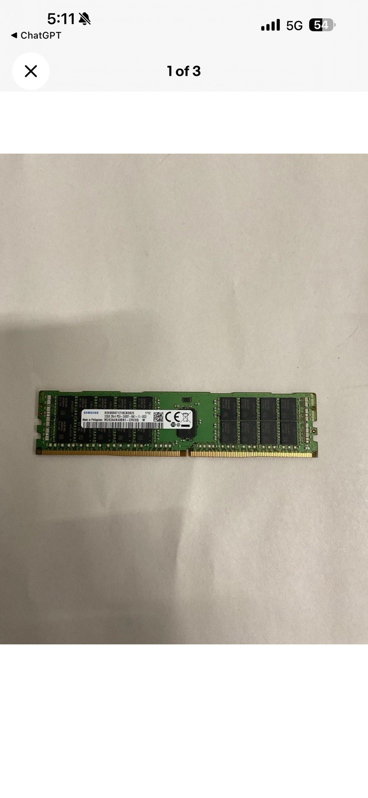 SAMSUNG 128GB ECC (4x32GB) 4DRX4 PC4-2133P DDR4 SERVER MEMORY RAM