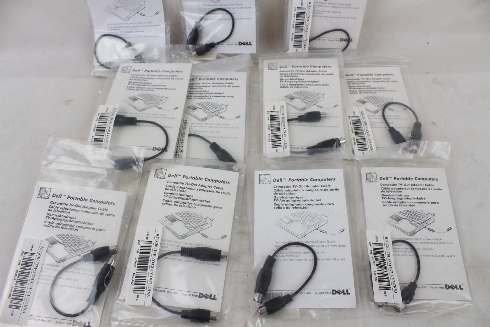 11 New Dell Composite TV-Out Adapter Cable P/N 07309P Coax Composite TV Out