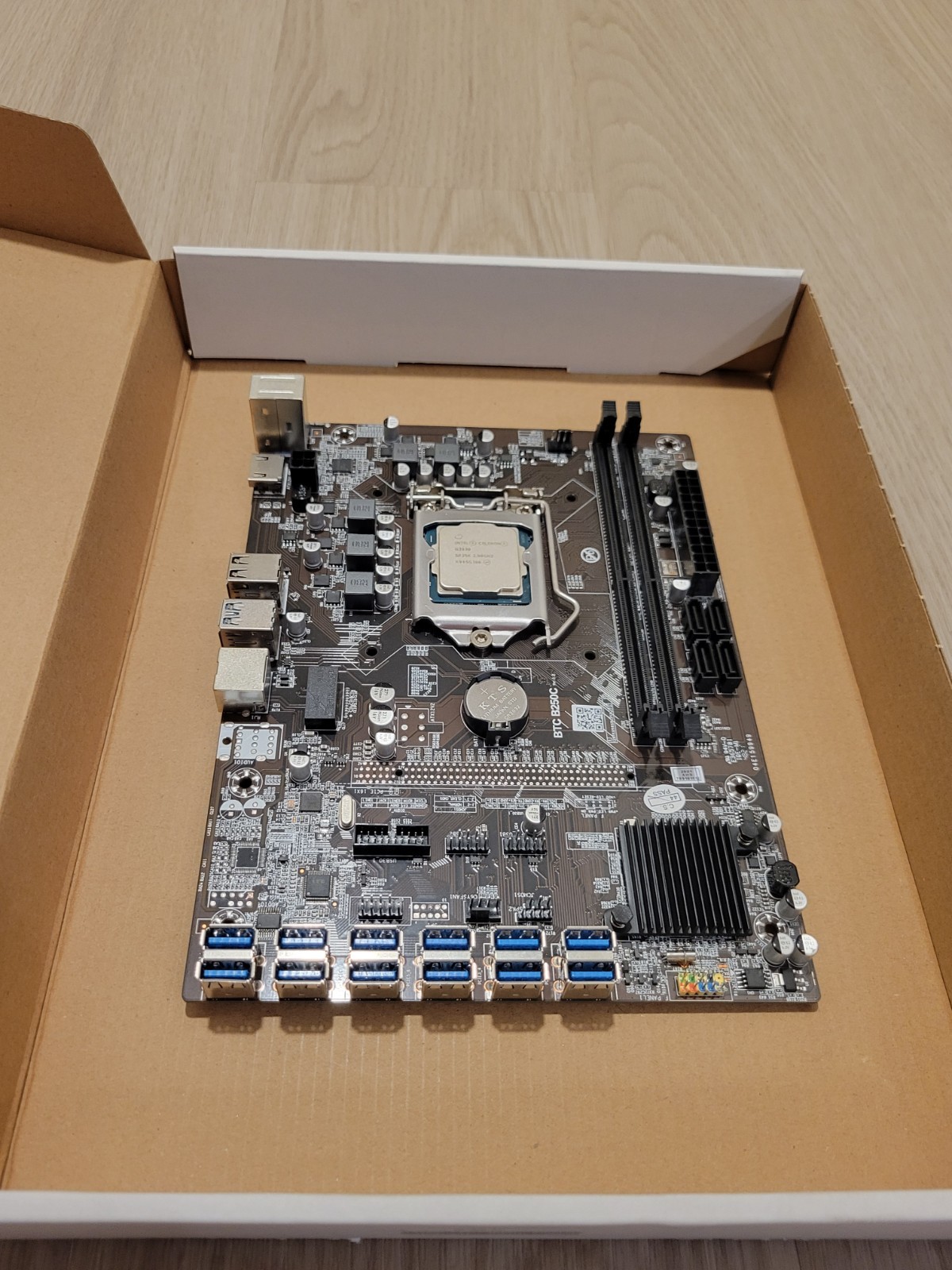 Lot Of 10 B250C BTC  DDR4 Computer Mining Motherboard W Intel G Series Cpu