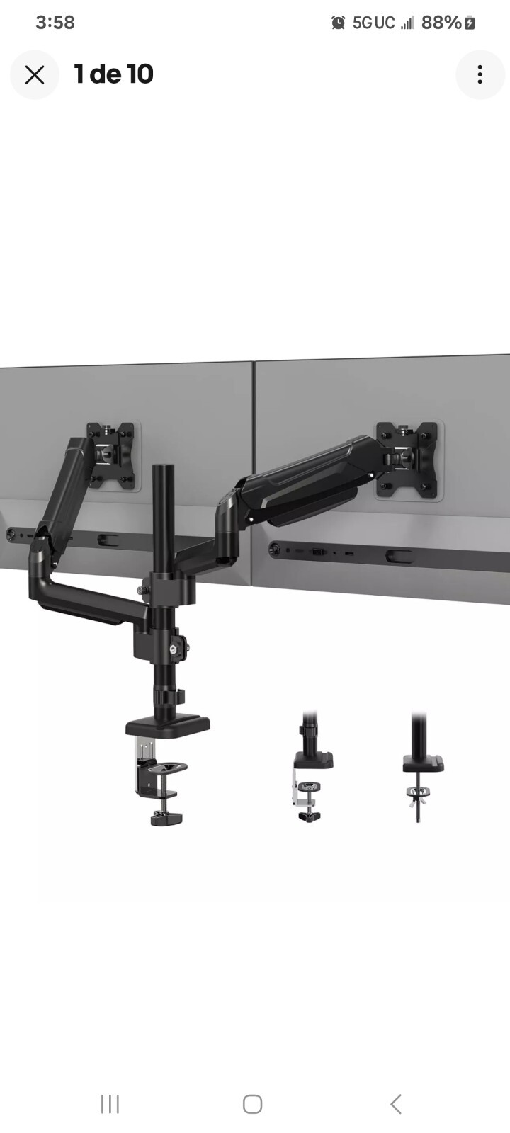 Dual Monitor Mount for 13-32 Inch Screens, Tall Computer Monitor Stand, Adjustab