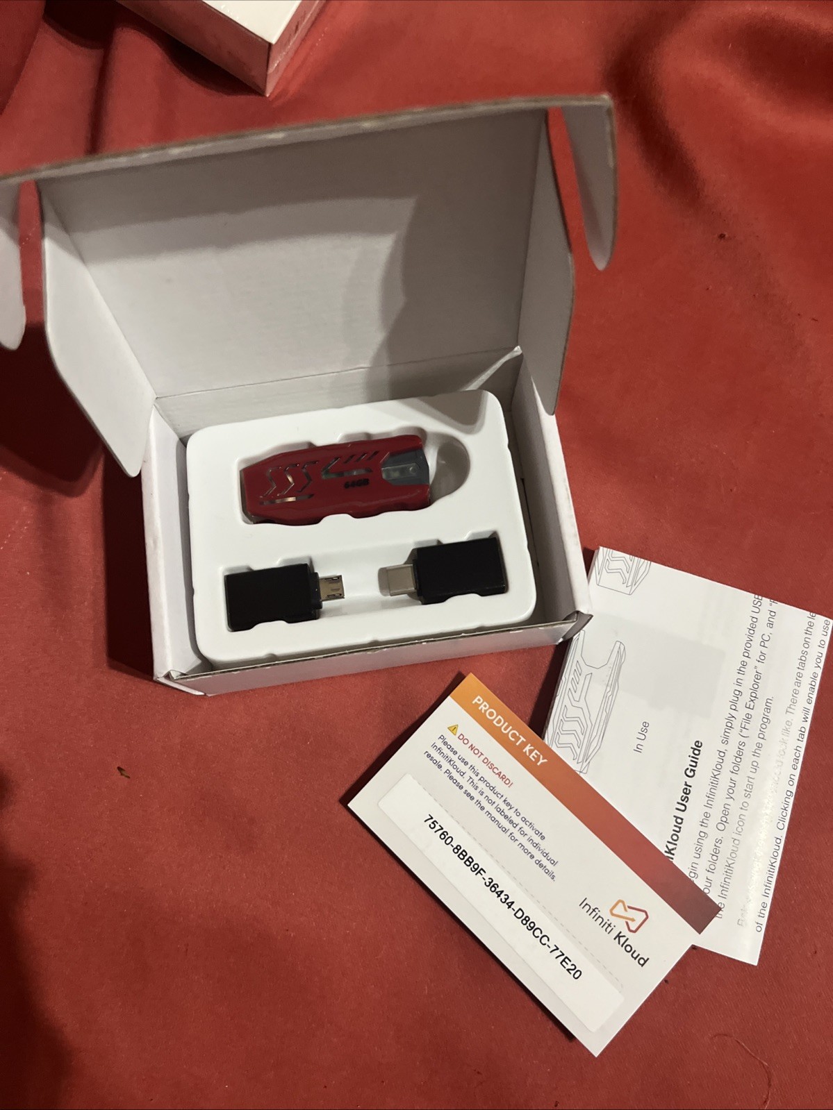 InfinitiKloud 64 GB One Click Backup and Storage Device USB 2.0 Flash Drive NEW