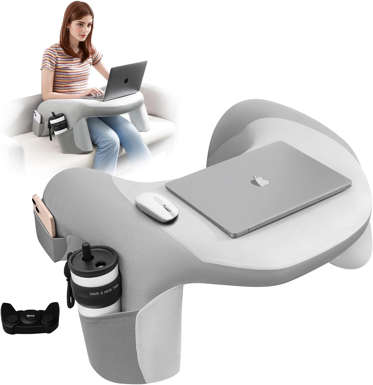 Reading Pillow for Bed, Lap Desk for Laptop, Memory Foam Arm Rest Support
