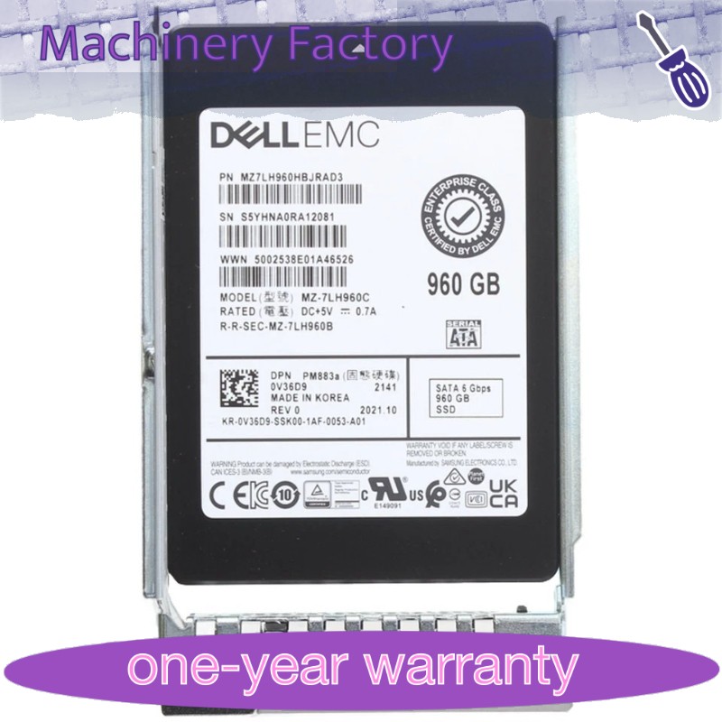 V36D9 0V36D9 Dell EMC 960GB 6Gbps SATA RI TLC 2.5'' SSD 14/15/16G KIT
