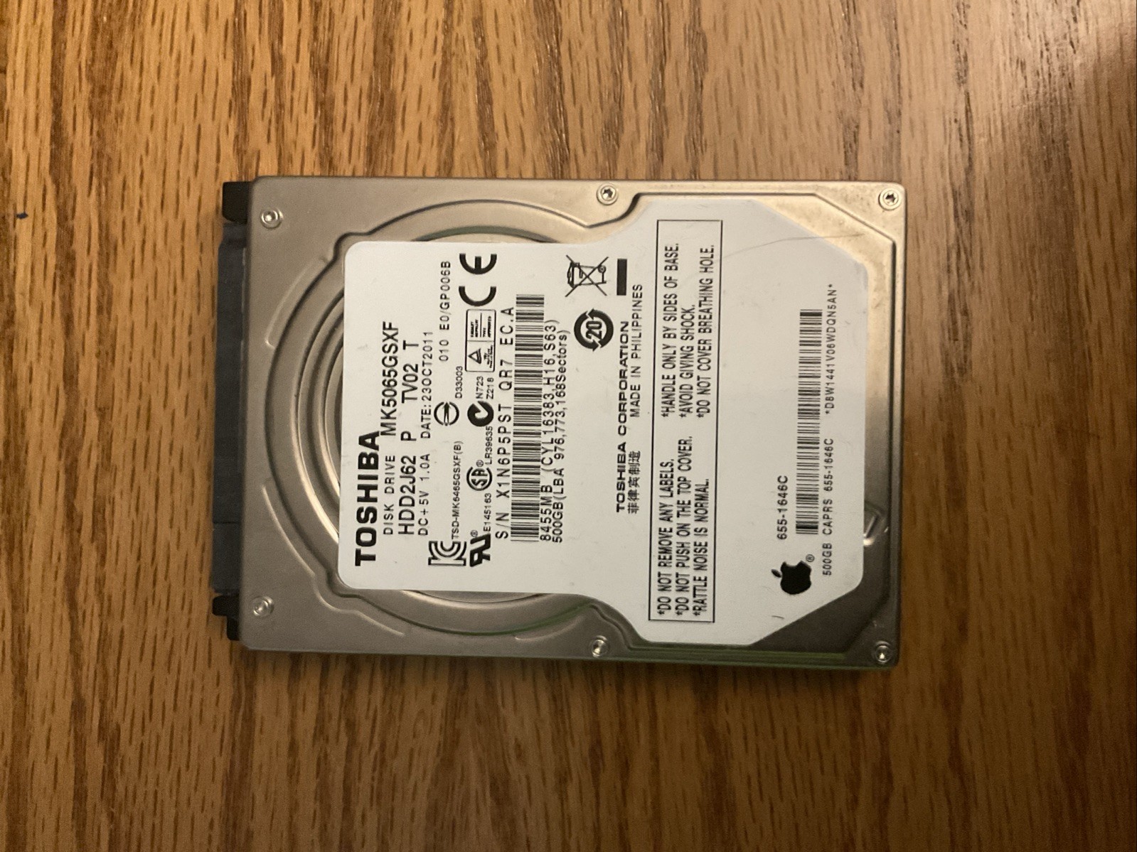 Toshiba MK-5065GSX 500GB Internal 5400RPM 2.5" (MK-5065 GSX) HDD