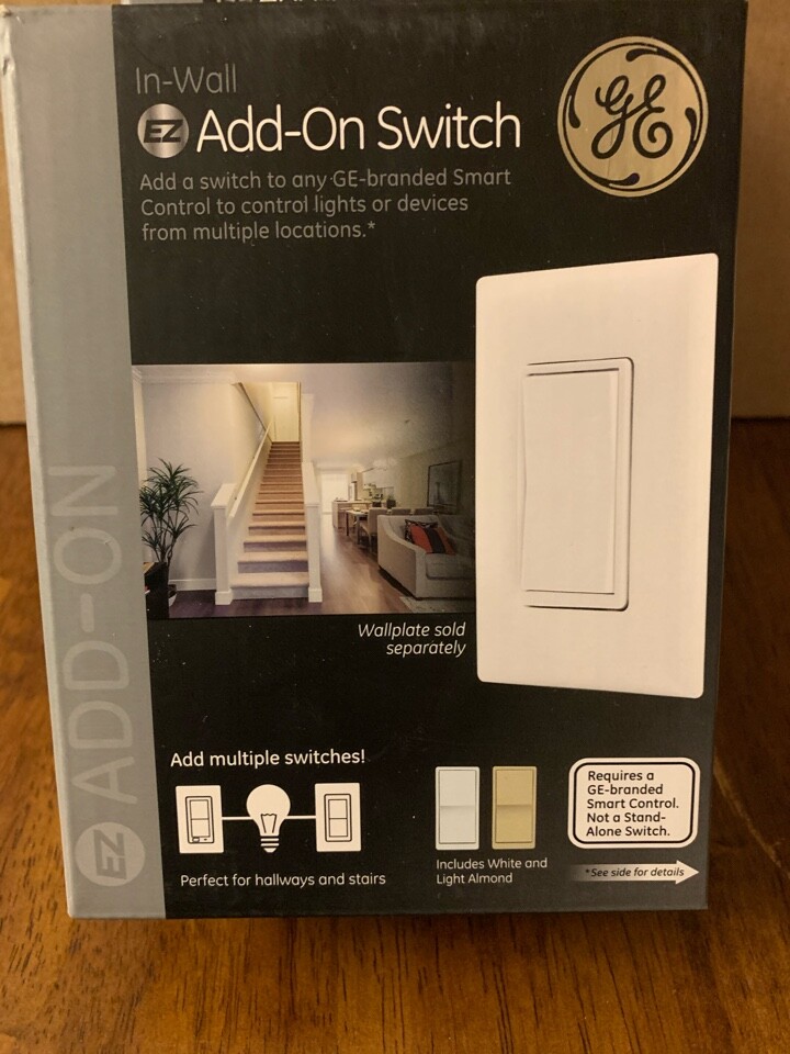 GE Enbrighten 15-Amp 3-Way White and Light Almond Smart Rocker Light Switch