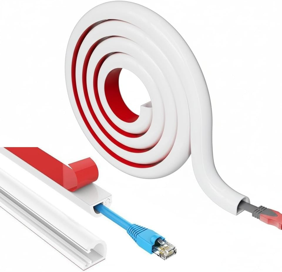 39" to 197" Flexible Silicone Cord Hider Self-Adhesive Side-Opening Cable Cover
