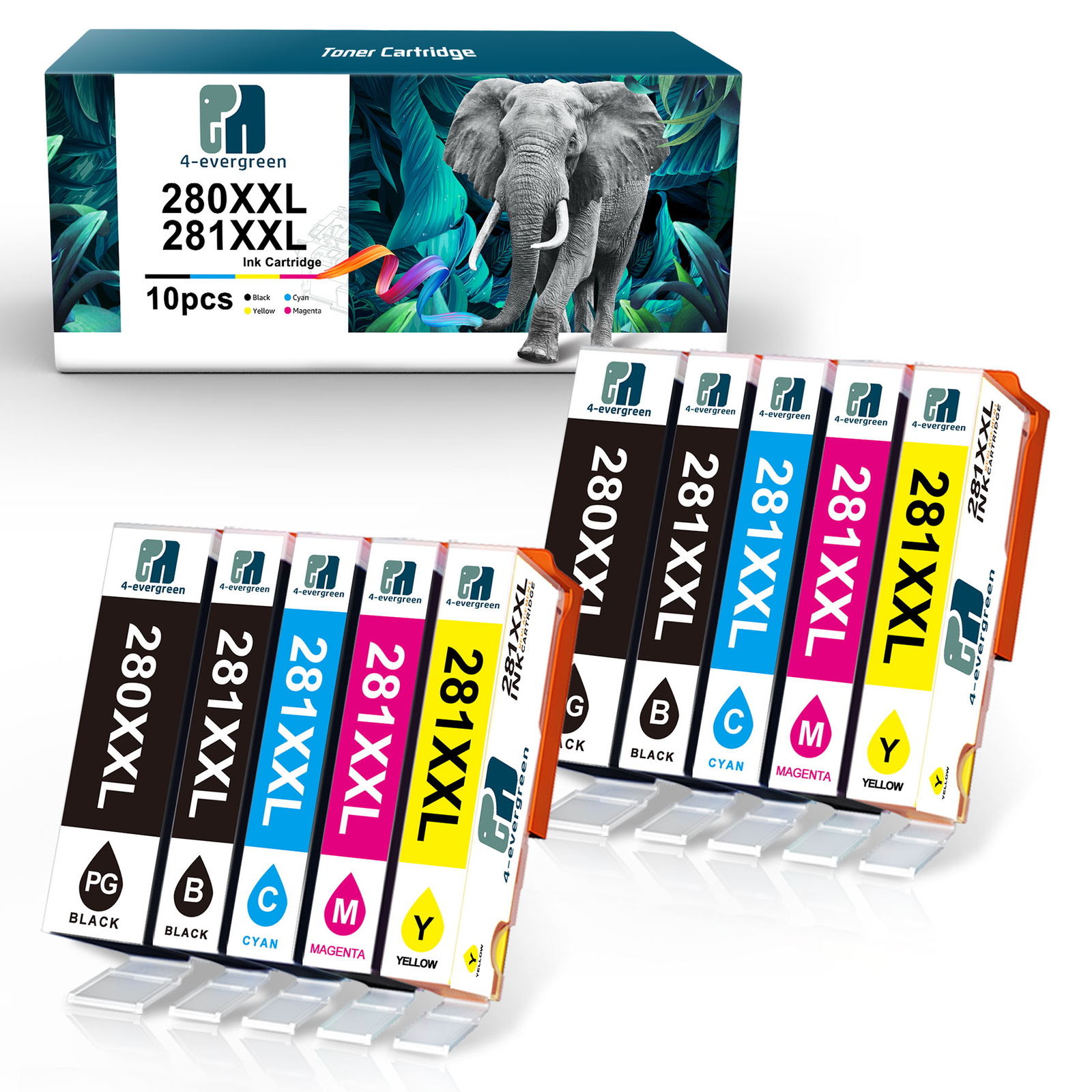 10PK Ink Cartridges Combo Set for PGI 280 CLI 281 XXL Pixma TS8120 TS8220 TS9120
