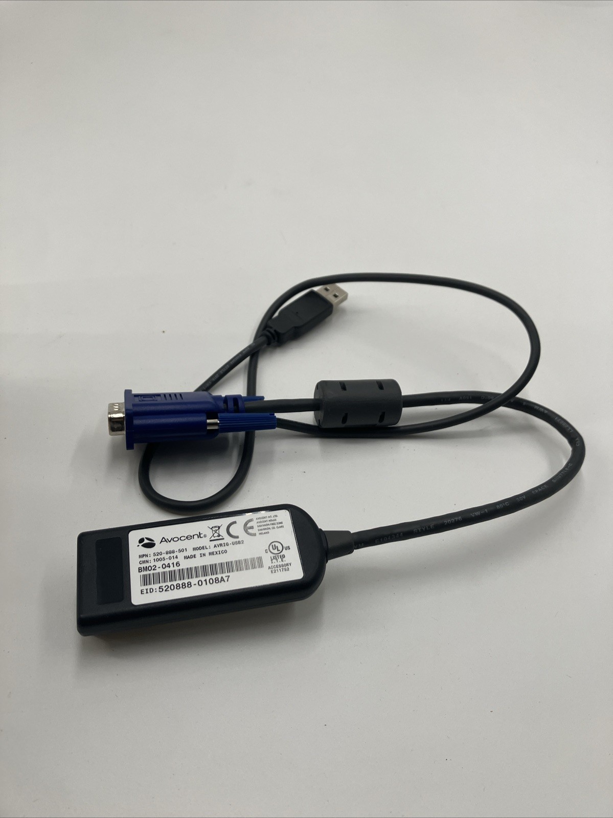 Avocent AVRIQ-USB2 KVM-Switch USB, RJ45 Media Cable 520-888-501 USB