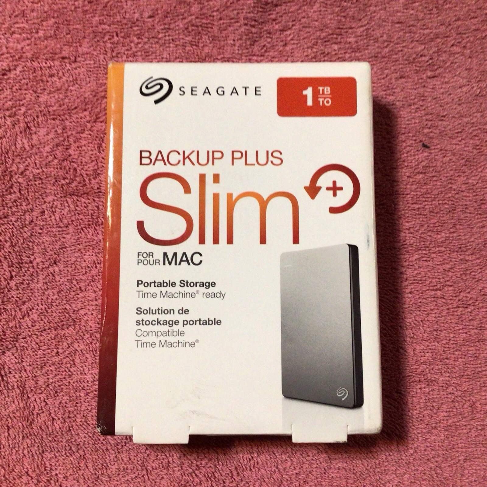 Seagate Back Up Plus Slim Portable Storage 1TB For Mac Open Box