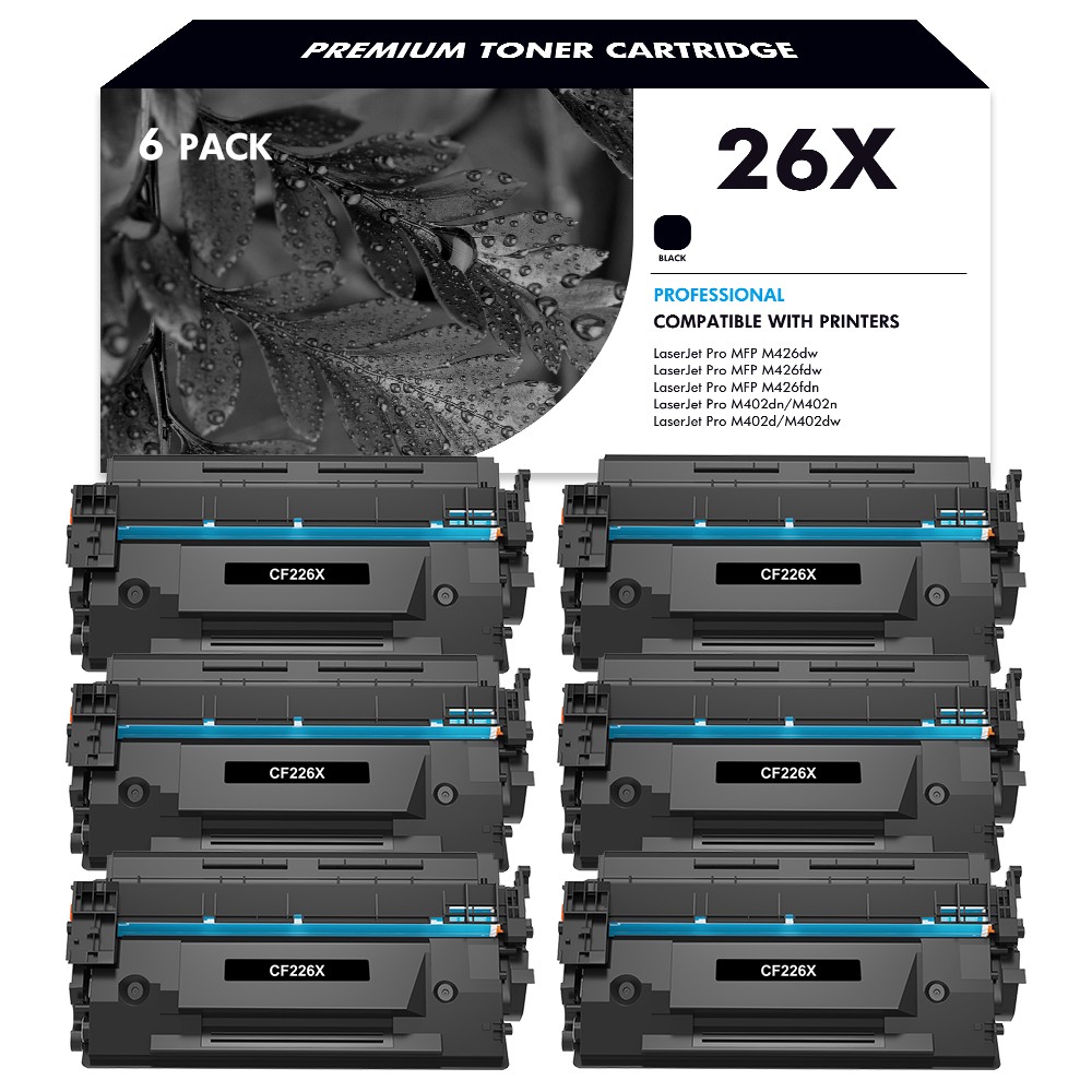 6x CF226X Toner for HP 26X Toner Cartridge LaserJet Pro MFP M426fdn M402dn M402d