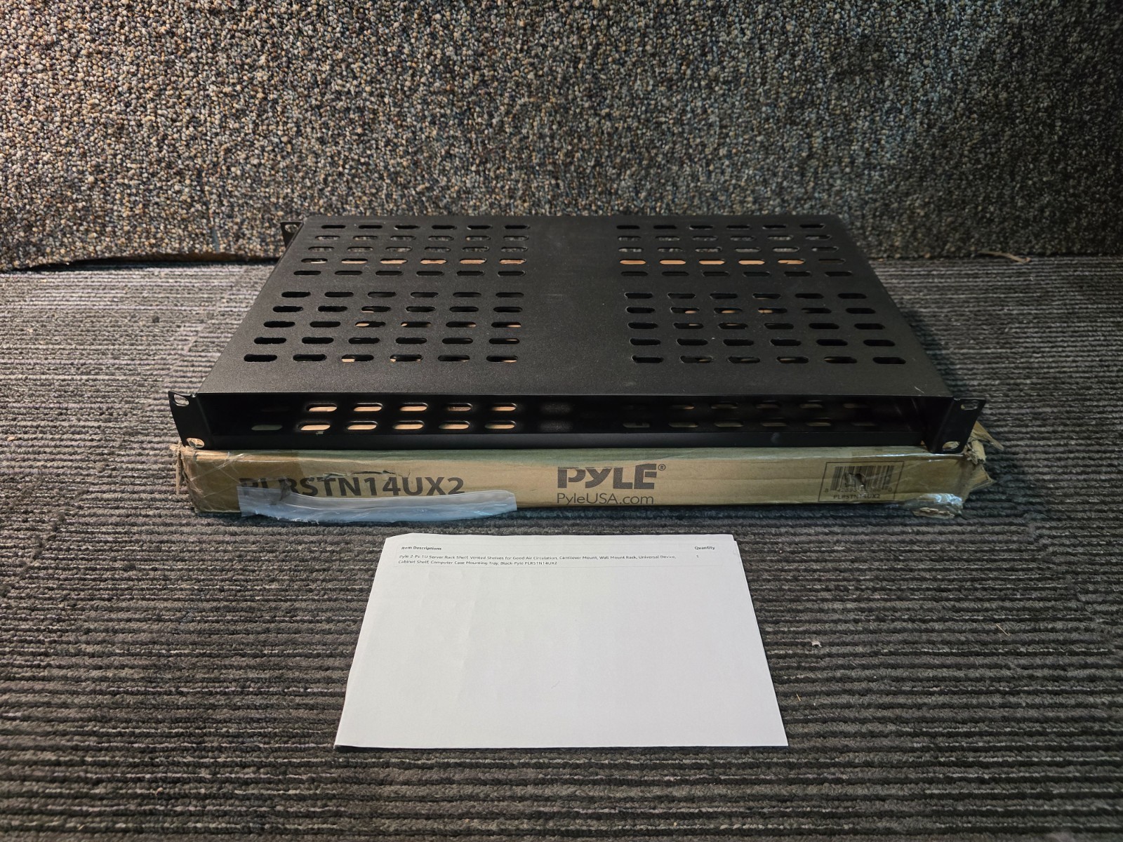 (QTY 2 PAIR) Pyle 1U Server Rack Shelves Universal Device Server Mounting Tray