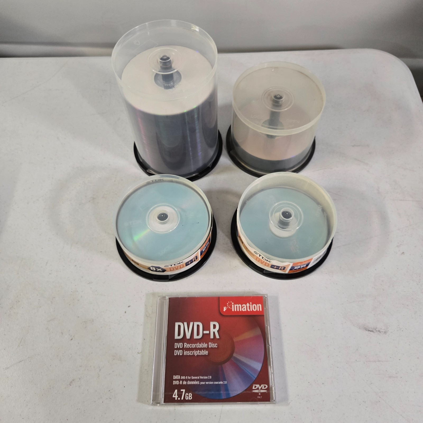 151 Blank DVD Bulk Media Lot - TDK, Memorex, Imation DVD-R DVD+R 4.7GB A4