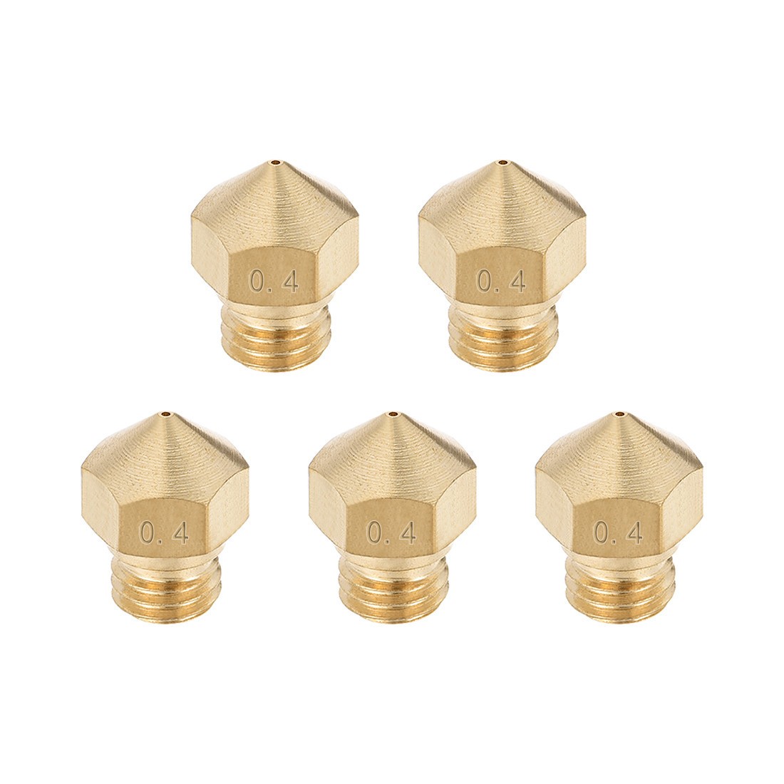 0.4mm 3D Printer Nozzle, Fit for MK10, for 1.75mm Filament Brass 5pcs