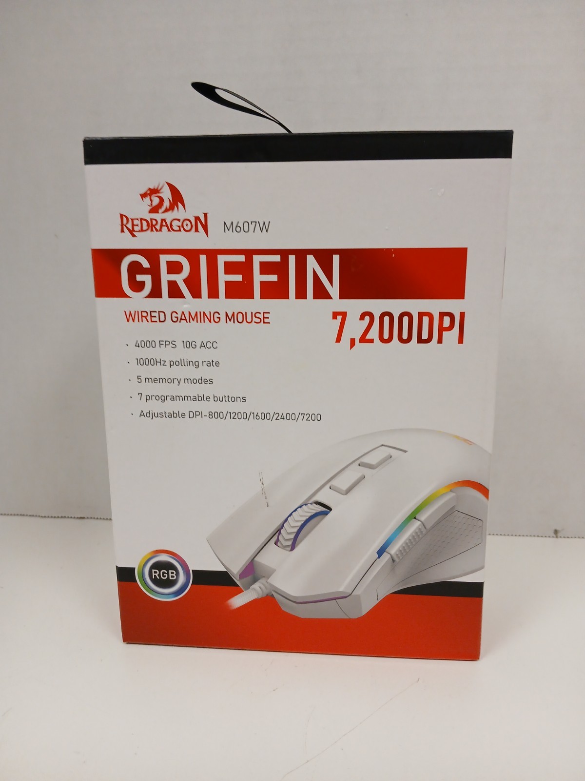 Redragon M607W Griffin Wired Gaming Mouse, White