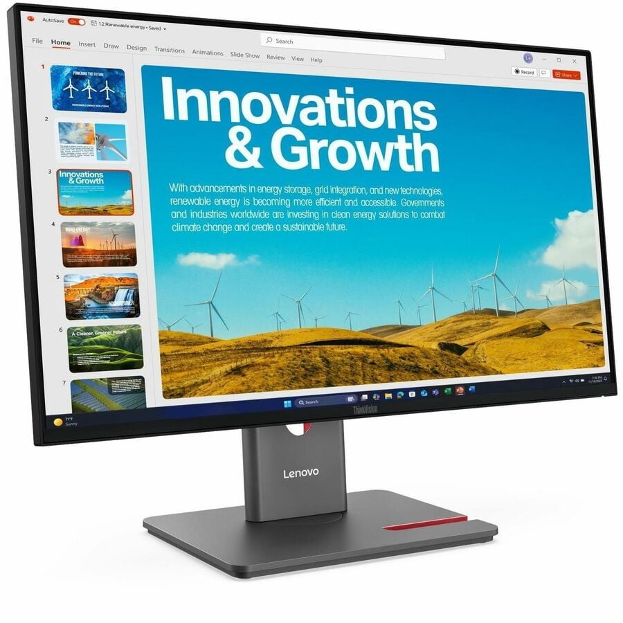 Lenovo ThinkVision P24QD-40 24" WQHD IPS LED Monitor, 2560 x 1440 Resolution,