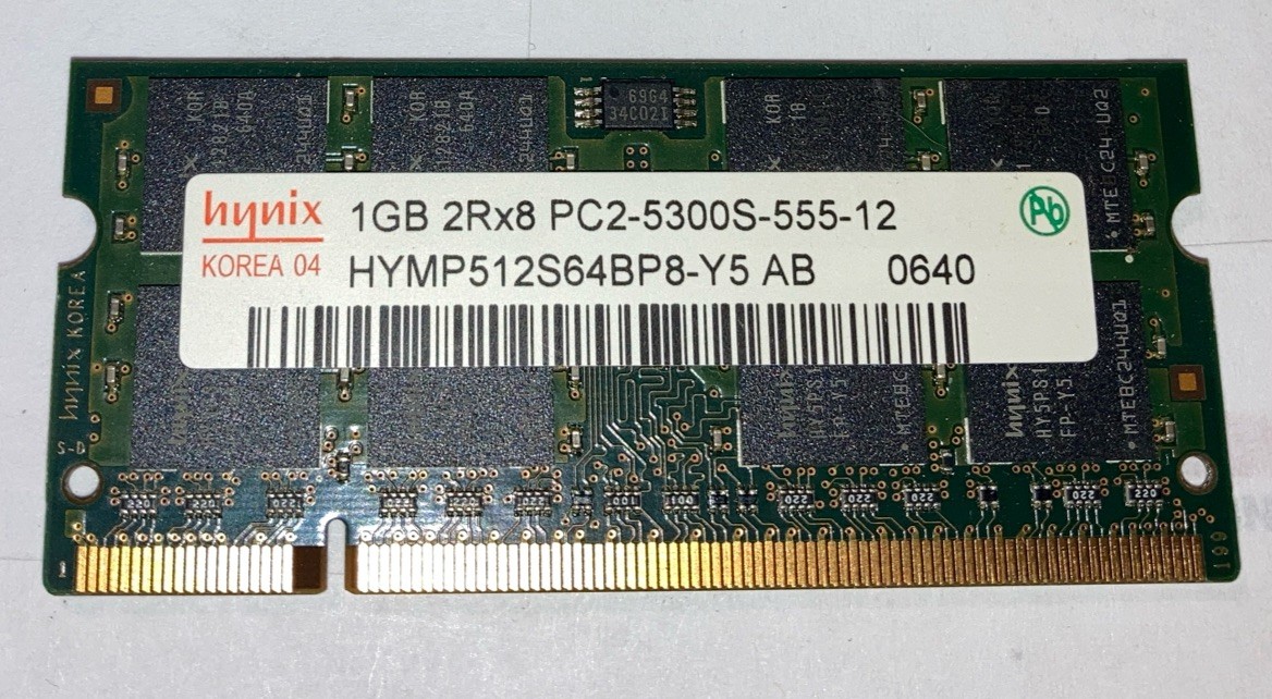 Hynix 1GB 2Rx8 PC2-5300S-555-12 Laptop SODIMM RAM Memory Qty:1 USA Seller