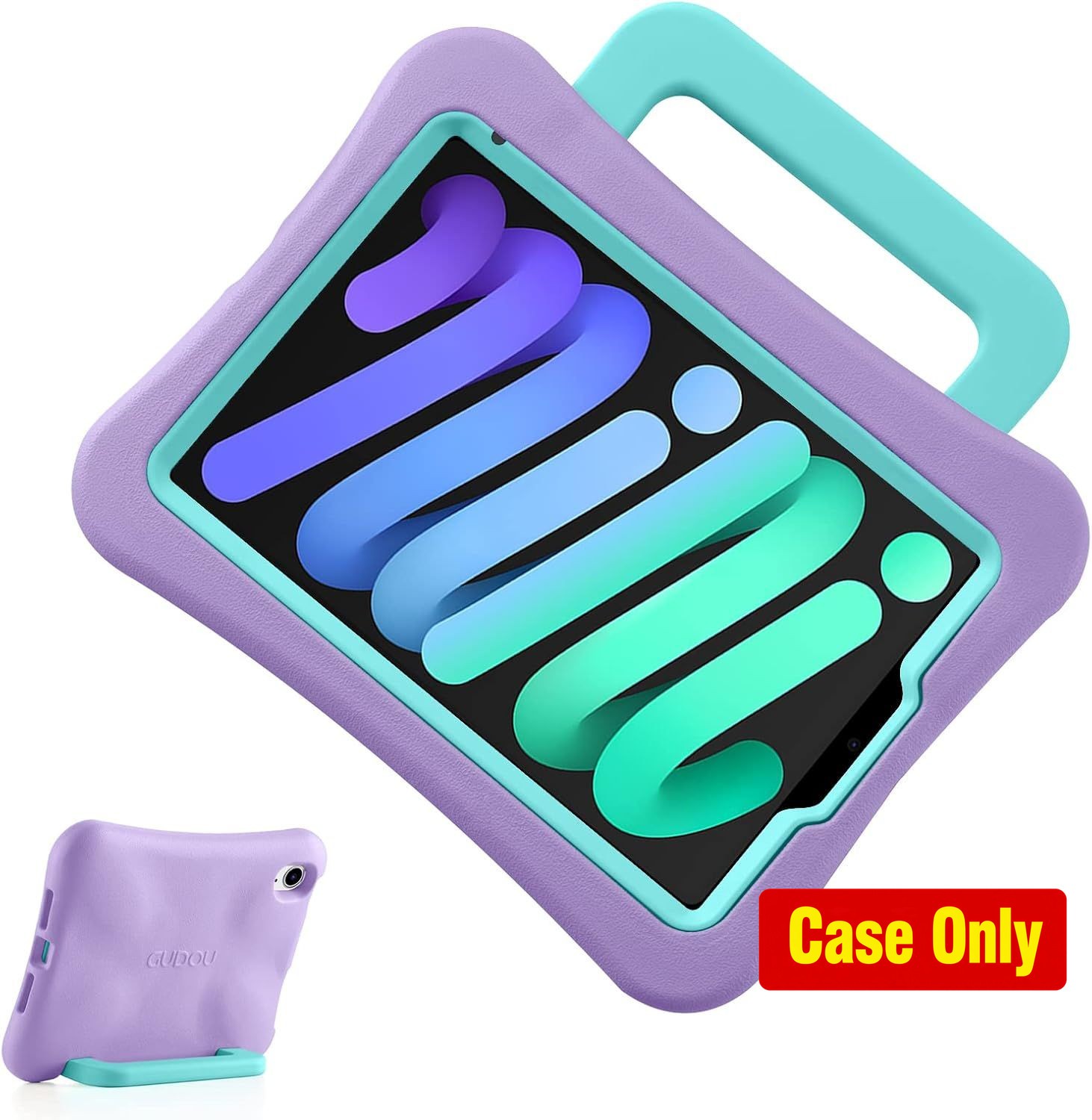 Purple Handle Case for iPad Mini 7 (A17 Pro) 2024/Mini 6 8.3 Inch