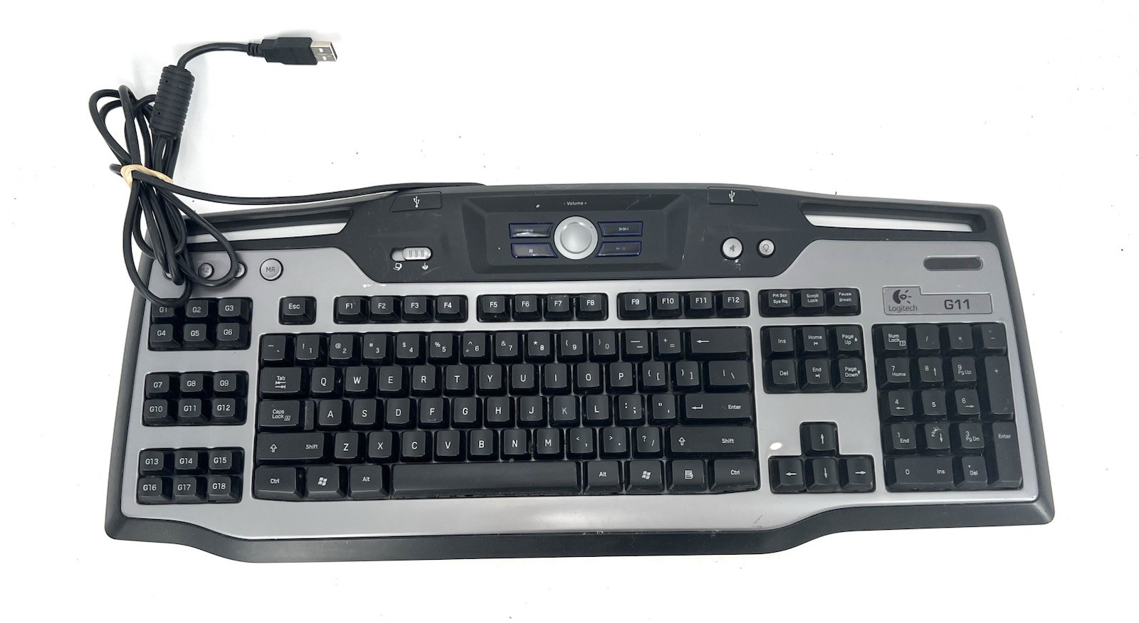 Logitech G11 Gaming Keyboard USB Corded Wired PC Desktop Computer Y-UG75A Tested