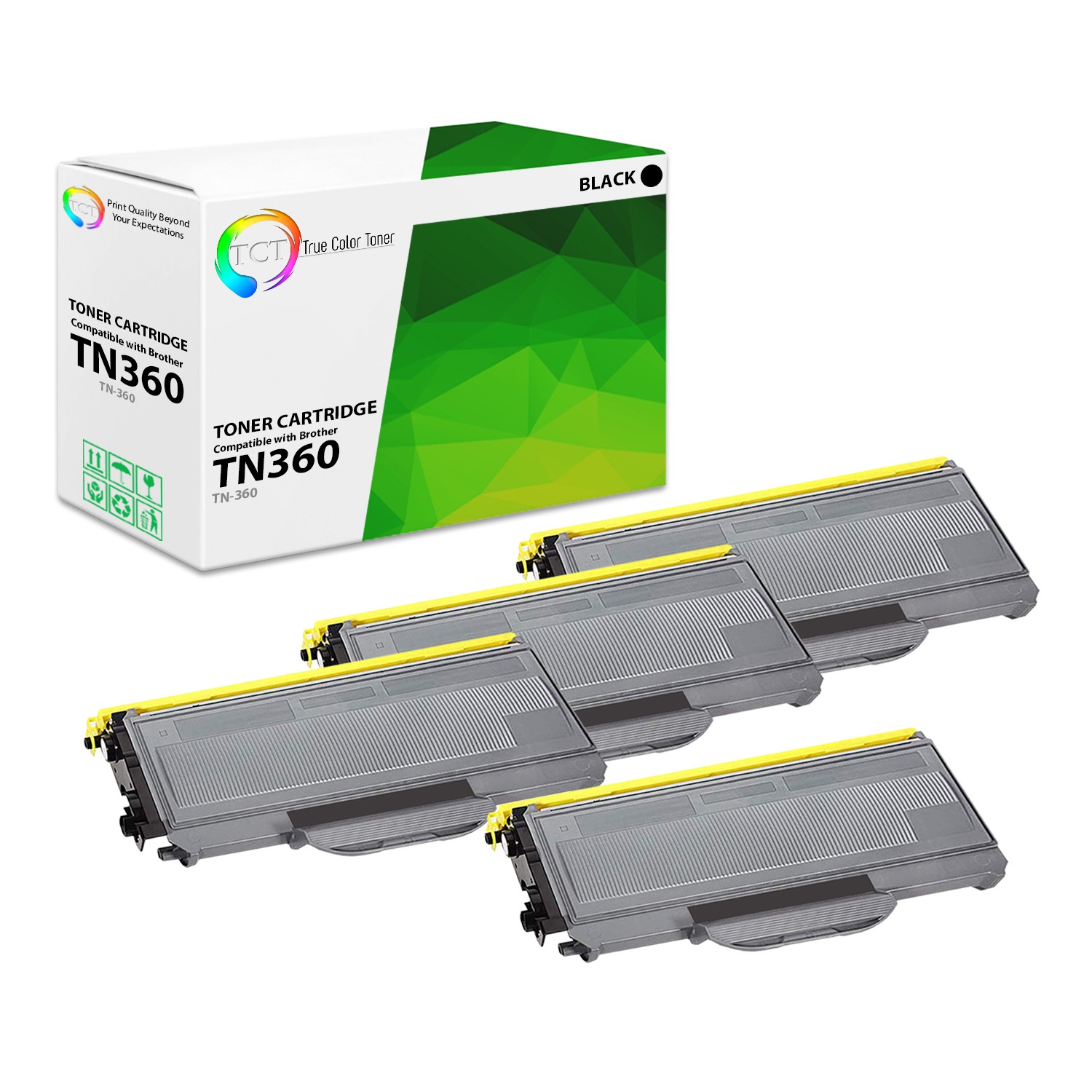 TCT 4- TN360 Black Compatible Toner For Brother HL 2140 2170 MFC 7340 7840w DCP