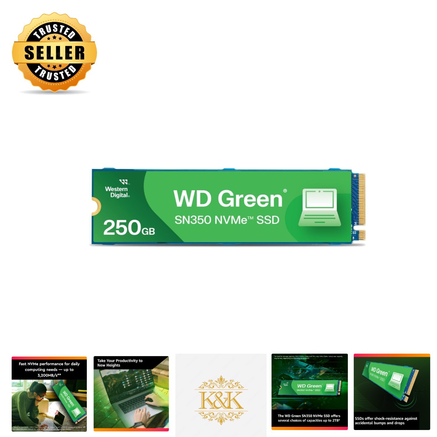 WD Green SN350 250GB NVMe Internal SSD - Boost Your PC Performance Today