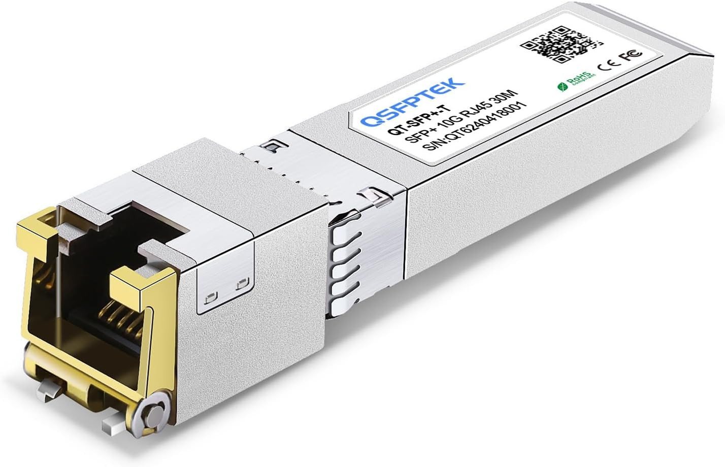 QSFPTEK 10G SFP+ RJ45 Module, 10Gbe Giga Mini-Gbic SFP to Rj45 Copper Transceive