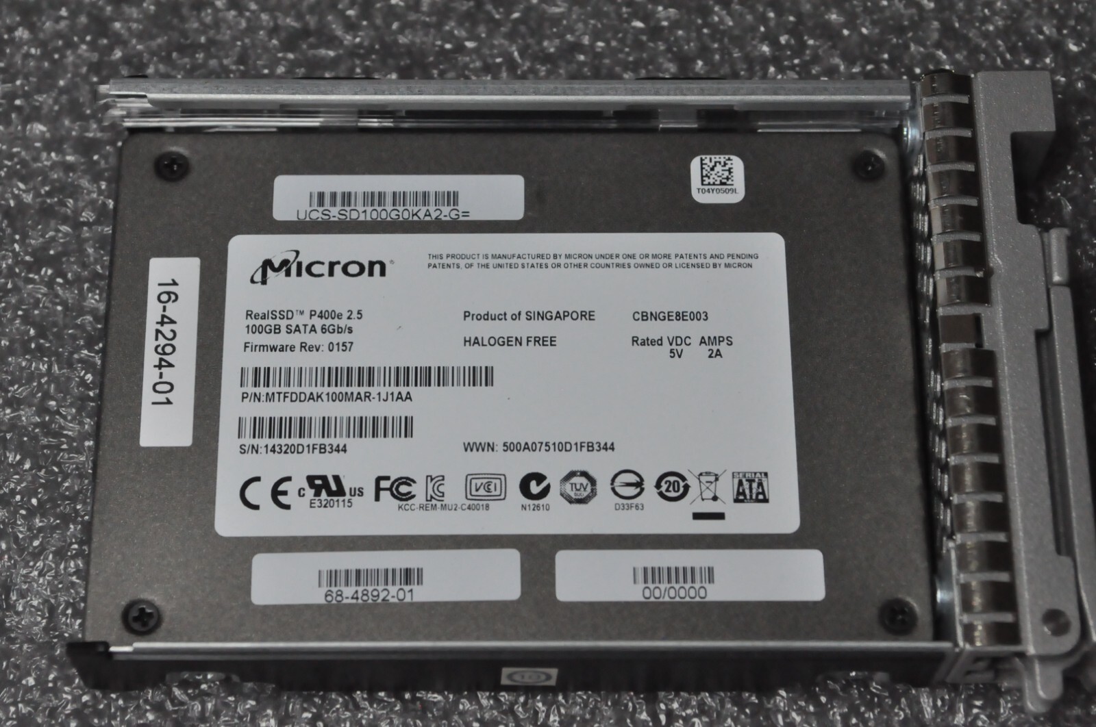 Cisco Micron UCS-SD100G0KA2-G P400e 100GB SSD SATA 2.5"