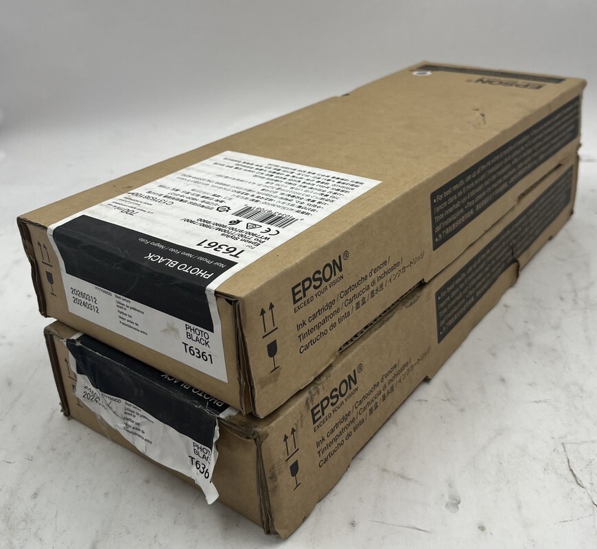 QTY 2* EPSON STYLUS PRO T6361 CARTRIDGE PHOTO BLACK 700ML 03/26