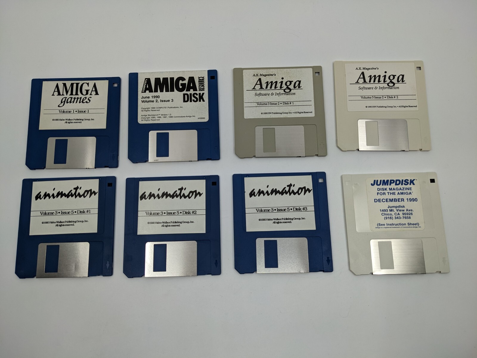 Set Six of 6 Disks, Amiga A.X. / Jump Magazine - Animation, Game & Utility Disks