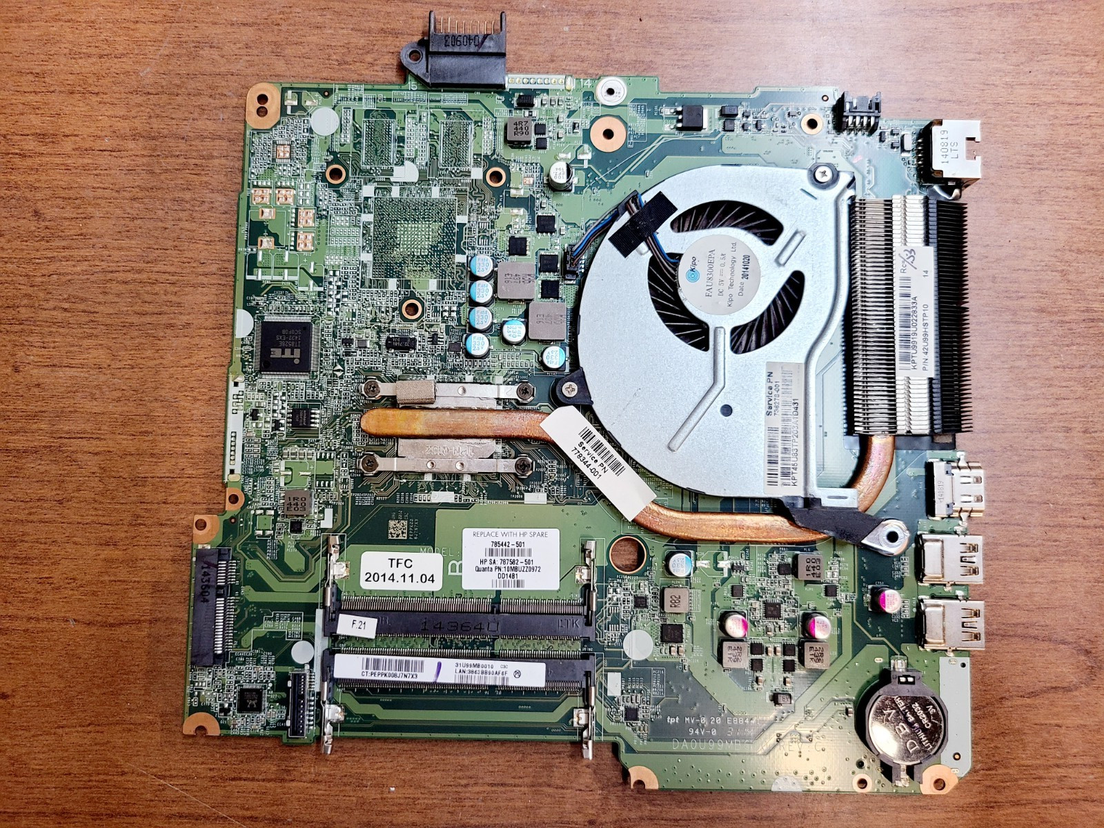 ORIGINAL HP 15-F111DX 15-F008CL 15-F205DX  AMD A8-6410 MOTHERBOARD 785442-501