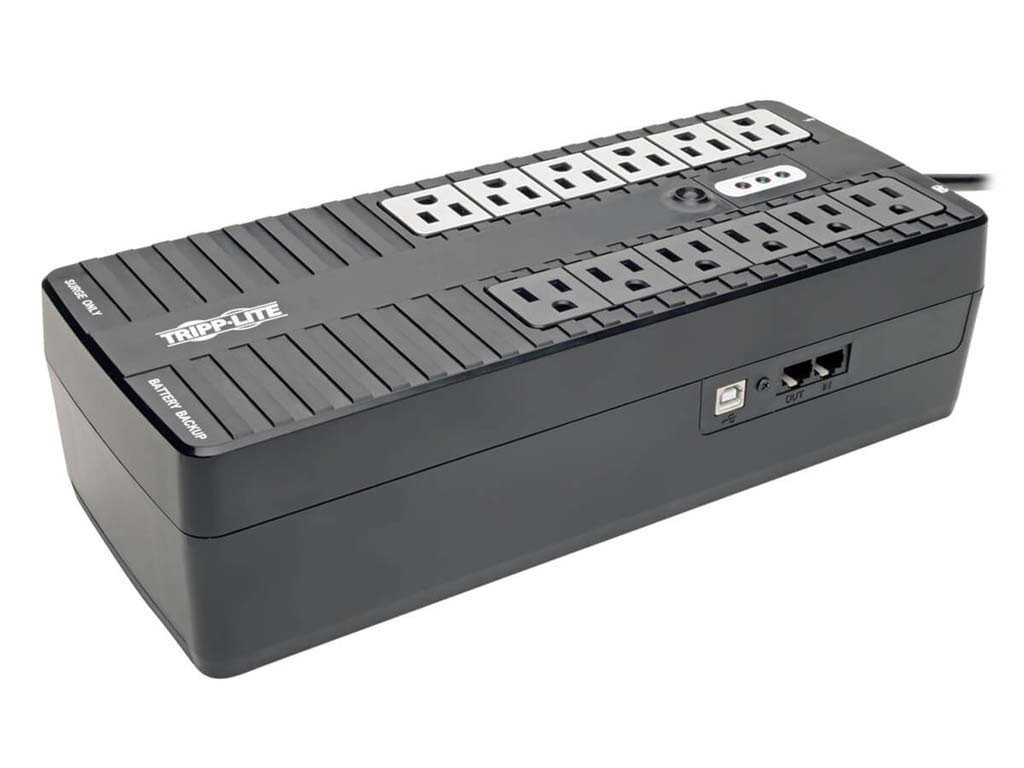 Tripp Lite INTERNET900U 900VA Desktop UPS, NEMA 5-15P plug,12 NEMA 5-15R outlet