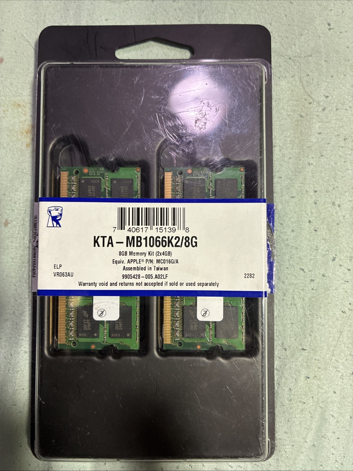 8G(2x4GB)Kingston KTA-MB1333K2/8G DDR3-1333 Memory Kit Equi Apple MD019G/A