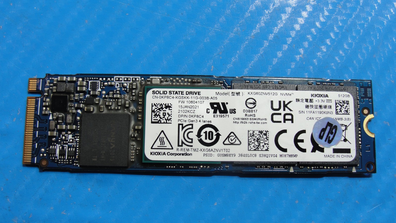 Dell 5420 Kioxia 512GB M.2 NVMe SSD Solid State Drive KXG60ZNV512G KP8C4