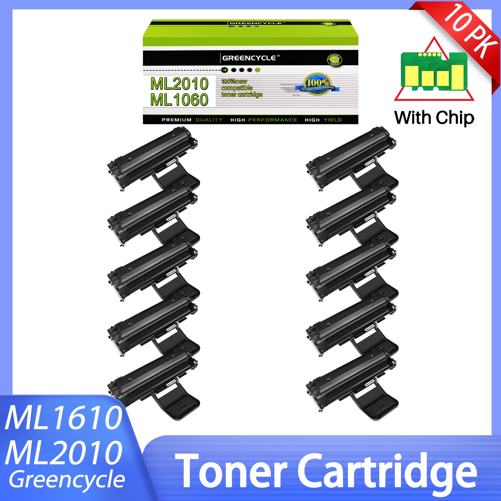 10PK ML2010 ML1610 Toner Cartridge for Samsung ML-2510 ML-2571N ML-2570 Printer