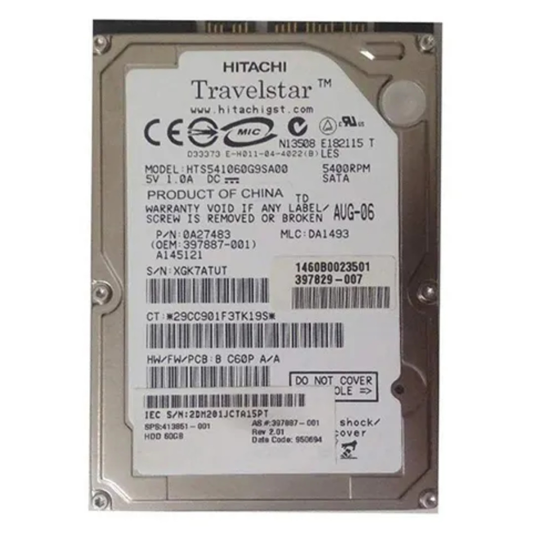 Hitachi 0A27463 Travelstar 5K100 60GB 2.5" SATA HDD HTS541060G9SA00