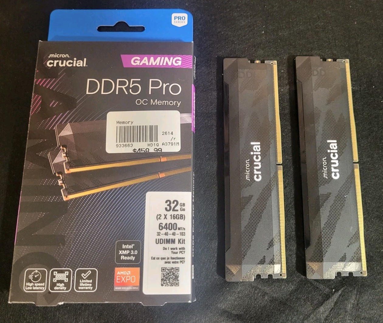 Crucial Pro OC Memory 32GB (2x16GB) DDR5-6400MHz CL32 UDIMM Desktop RAM 