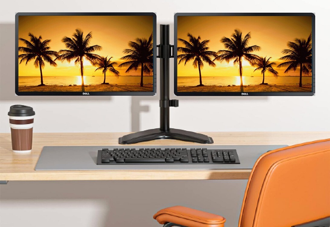 LOT 2x DELL E2414H 24" AntiGlare 1920 x 1080 Monitor - DVI-D/VGA w/Dual Stand