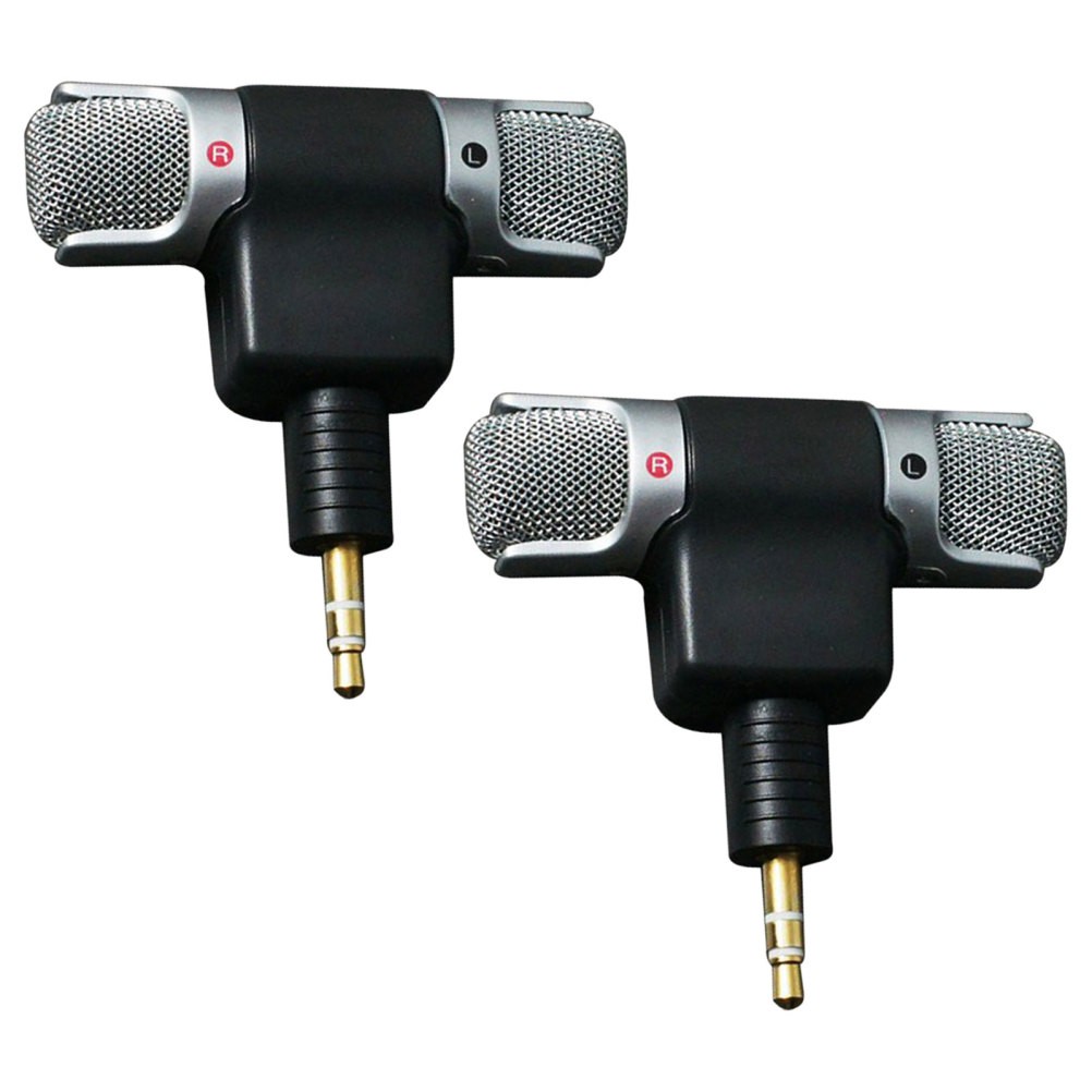2 Pcs Mini Omnidirectional Condenser Microphone External Computer
