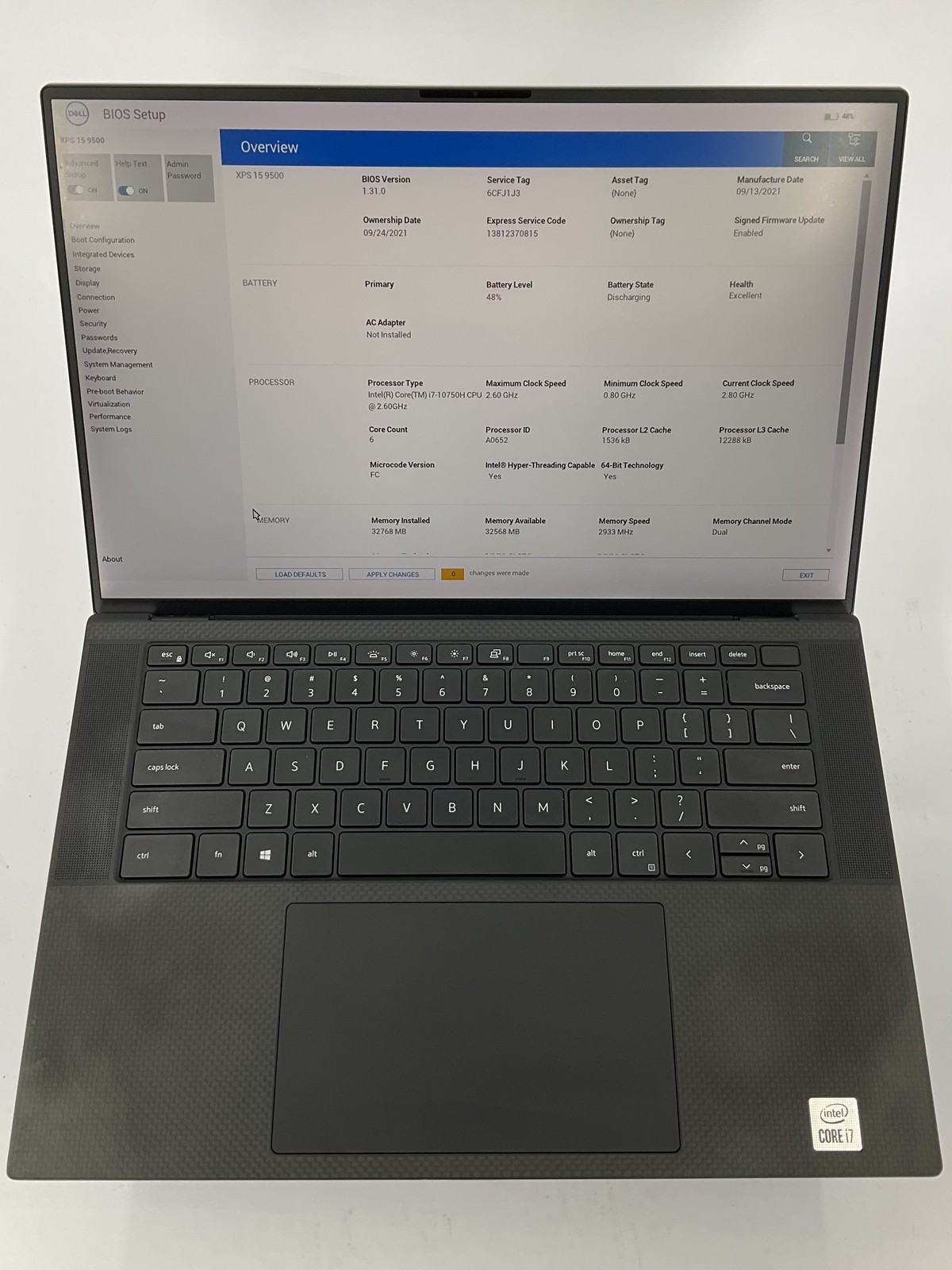 Dell XPS 15 9500 15.6" Core i7-10750H 1TB 32GB B Win 11 Pro GTX 1650 Ti