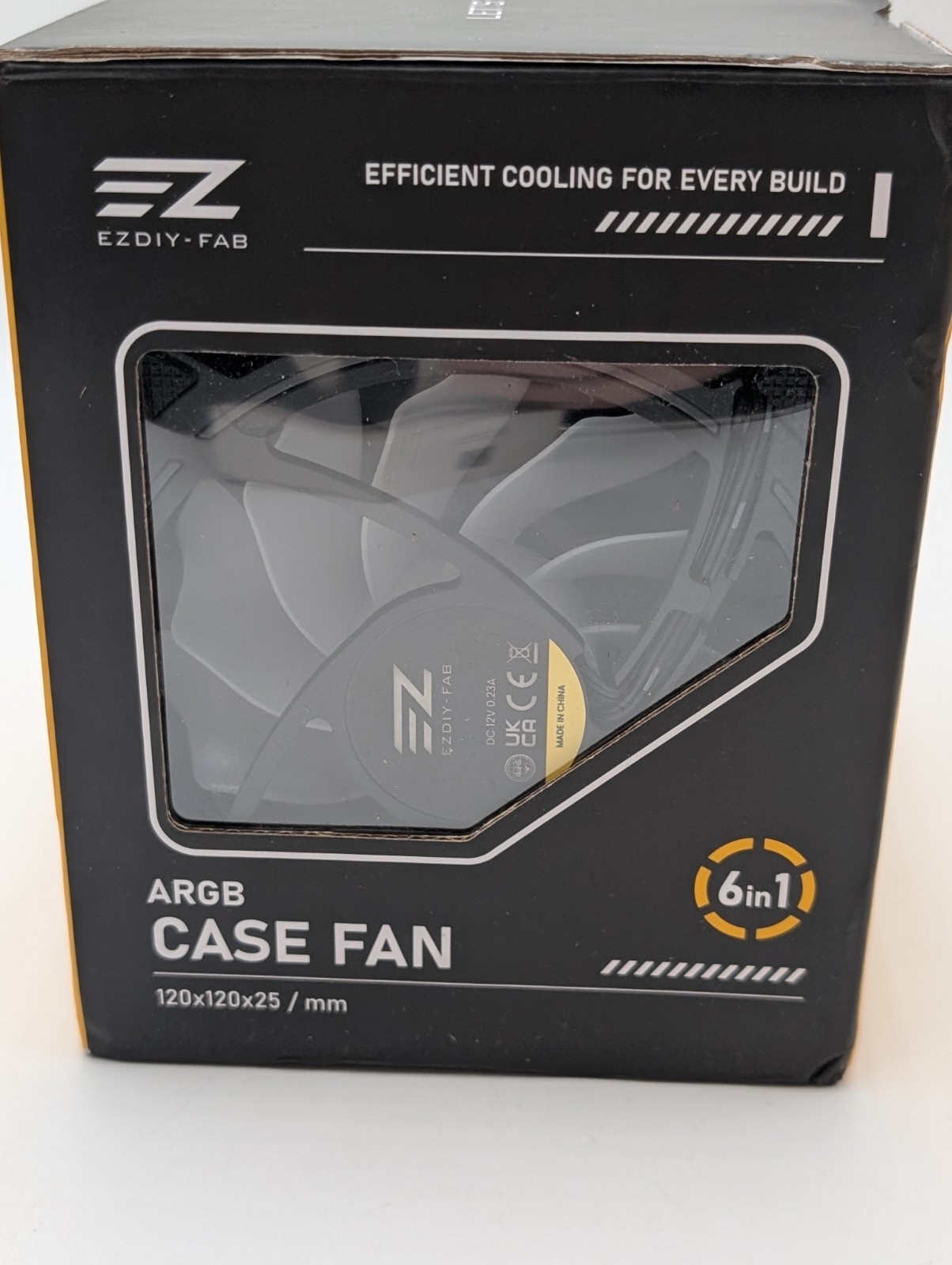 6-Pack with ARGB Controller EZDIY - FAB ARGB 120mm Case Fan - Black