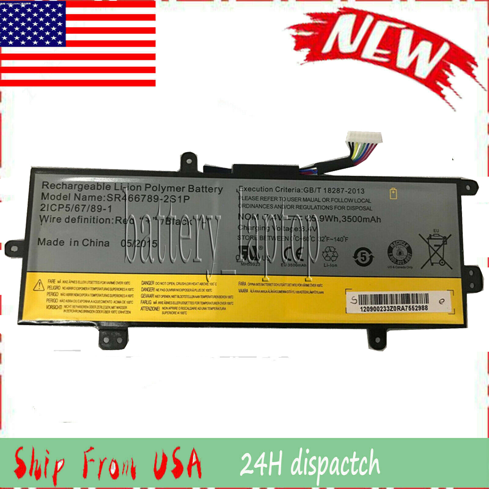 3500mAh 25.9Wh NEW Laptop Battery For SR466789-2S1P 2ICP5/67/89-1 Akku Accu