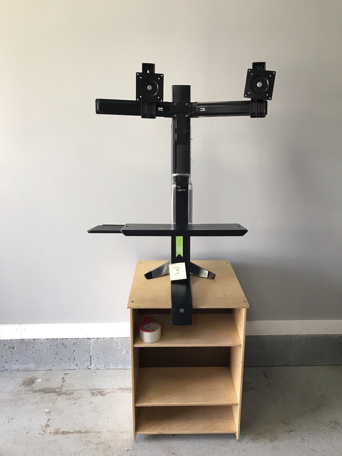 Ergotron Sit-Stand Dual Monitor Workstation Ergonomic Clamping Desk.