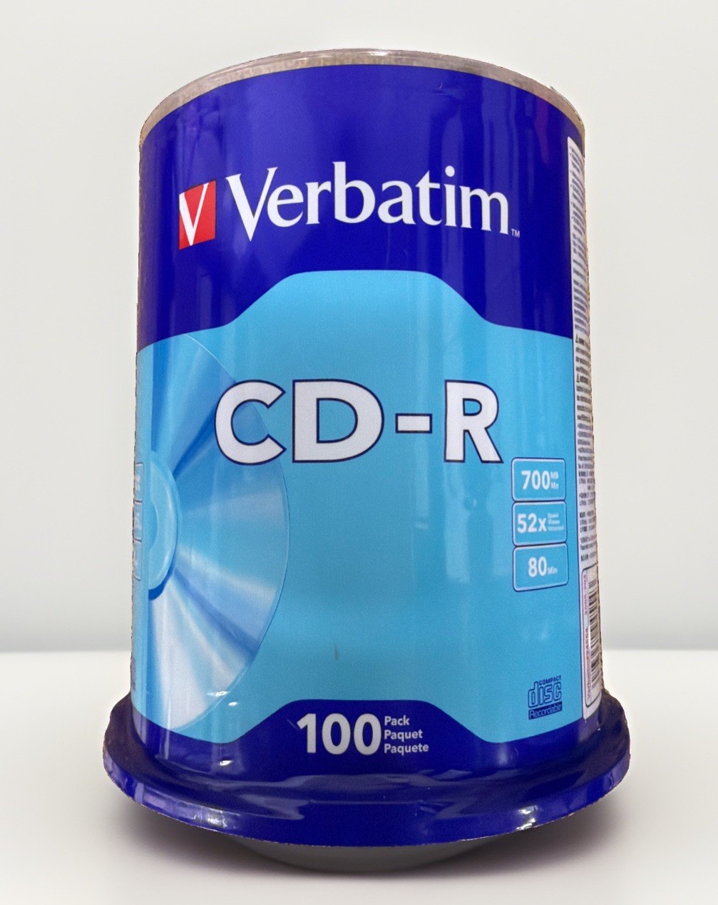 Verbatim 94554 CD-R 700 MB/80 min Recordable Disc - Silver (100/PK) New