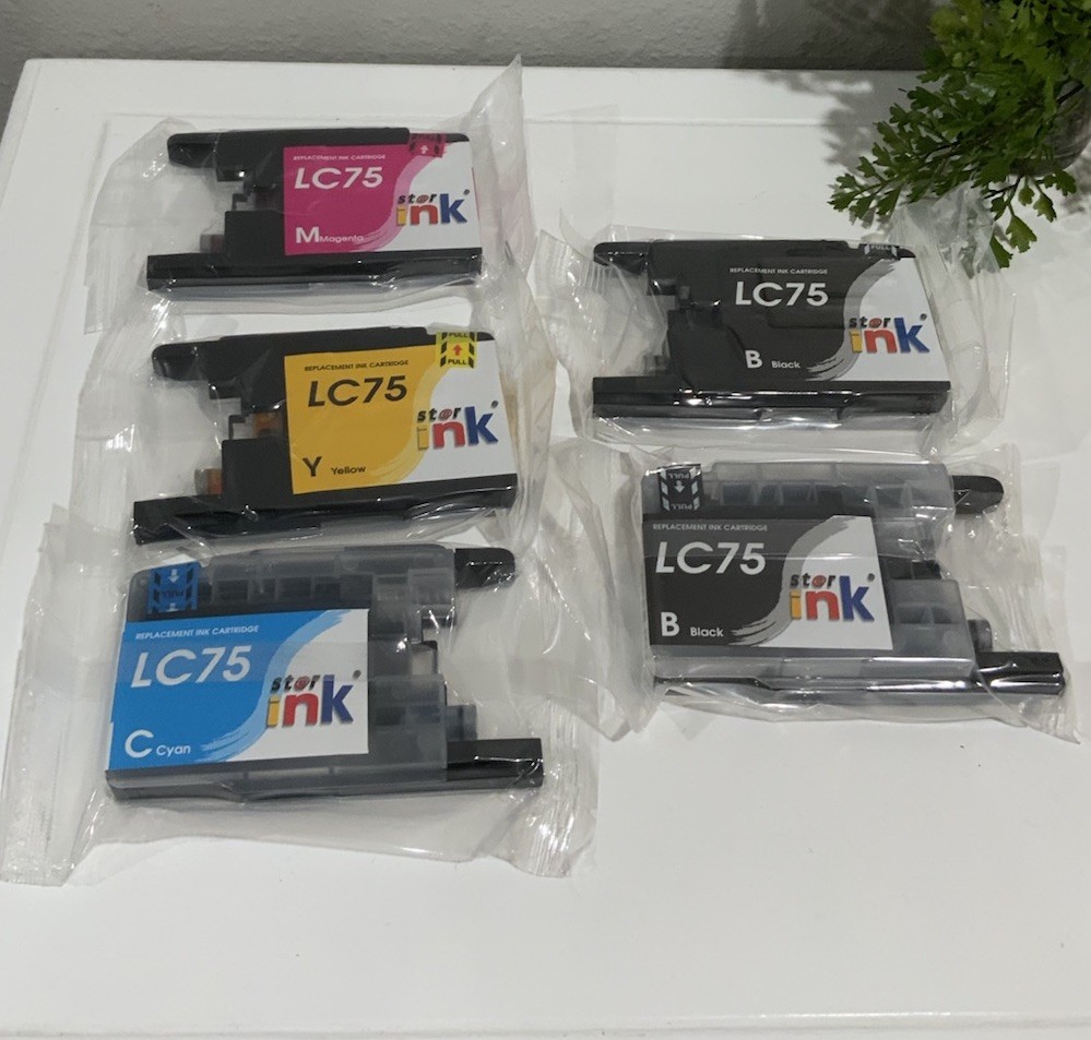 Star Ink  LC75 Sealed Replacement Ink Cartridge Yellow Cyan Magenta & 2 Black