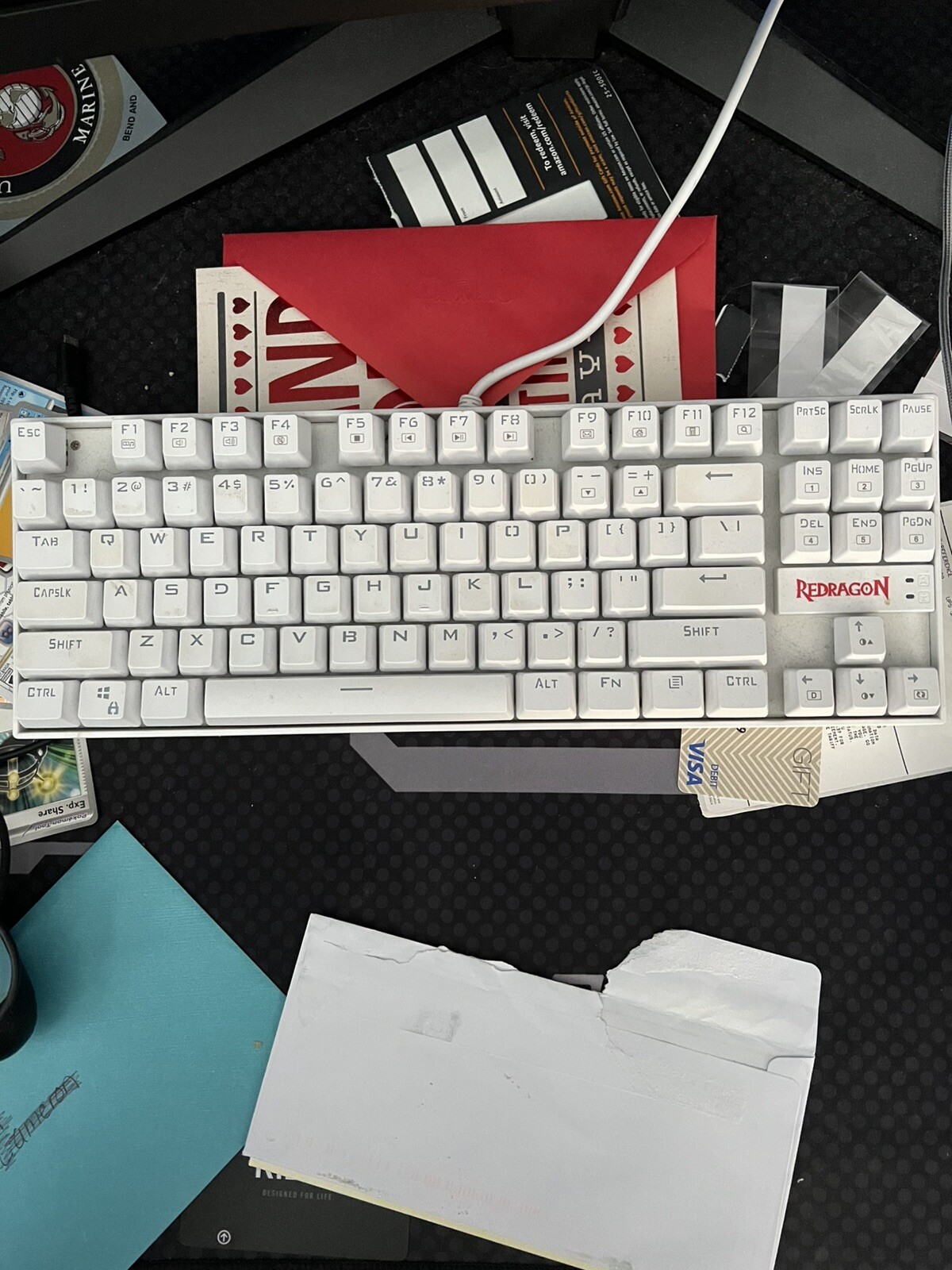 Redragon K552-N KUMARA White Mechanical Gaming Keyboard AND LTC circle pit mouse
