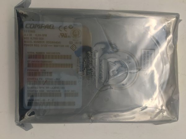 36.4gb wu3 scsi, bd03664545, fw b20b, 232431-002, 3r-a3056-aa, a01