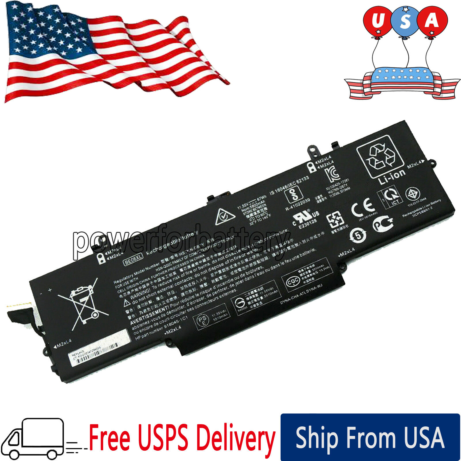 New BE06XL 67W Battery for HP Elitebook 1040 G4 HSTNN-IB7V 918045-171 918108-855