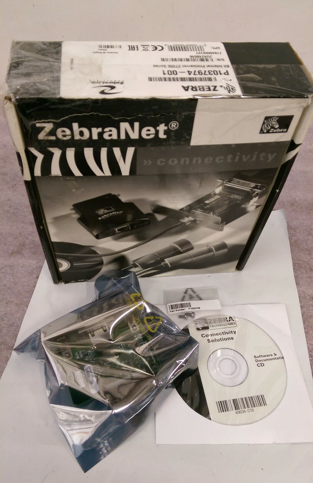 Zebra Internet Network Card P1038204-01 Genuine w/Screws & Software CD *See Box 