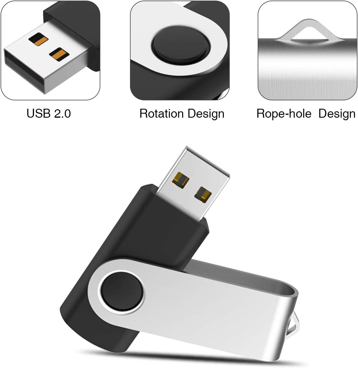 Wholesale USB 2.0 1/5/10PCS 4GB Metal Anti-skid Style Flash Drives Memory Stick